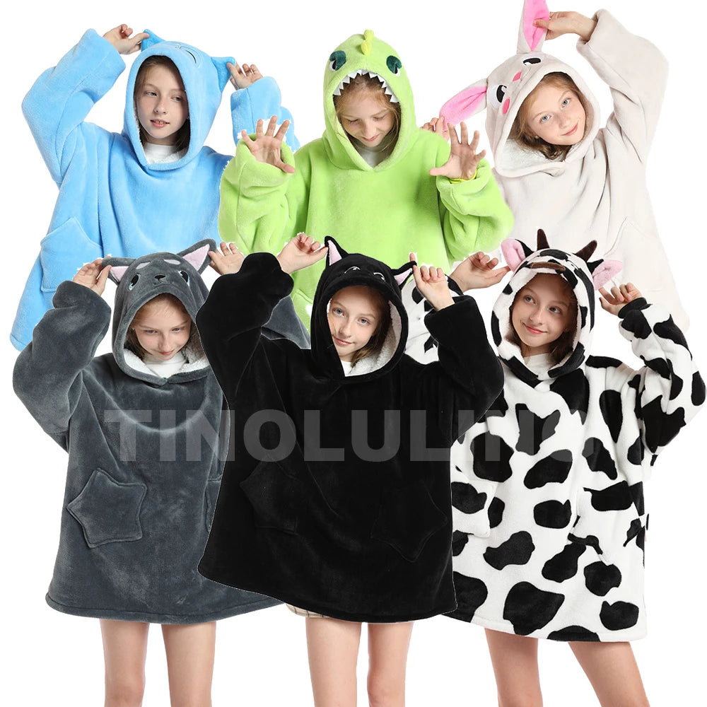 Pyjama Kigurumi Enfant Hiver - Combinaison Capuche Animal Cartoon Chaud