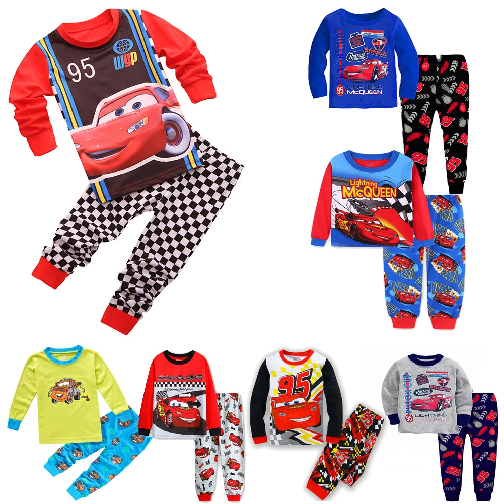 Pyjama Enfant Cars McQueen - Ensemble 2 Pièces Coton Printemps Automne