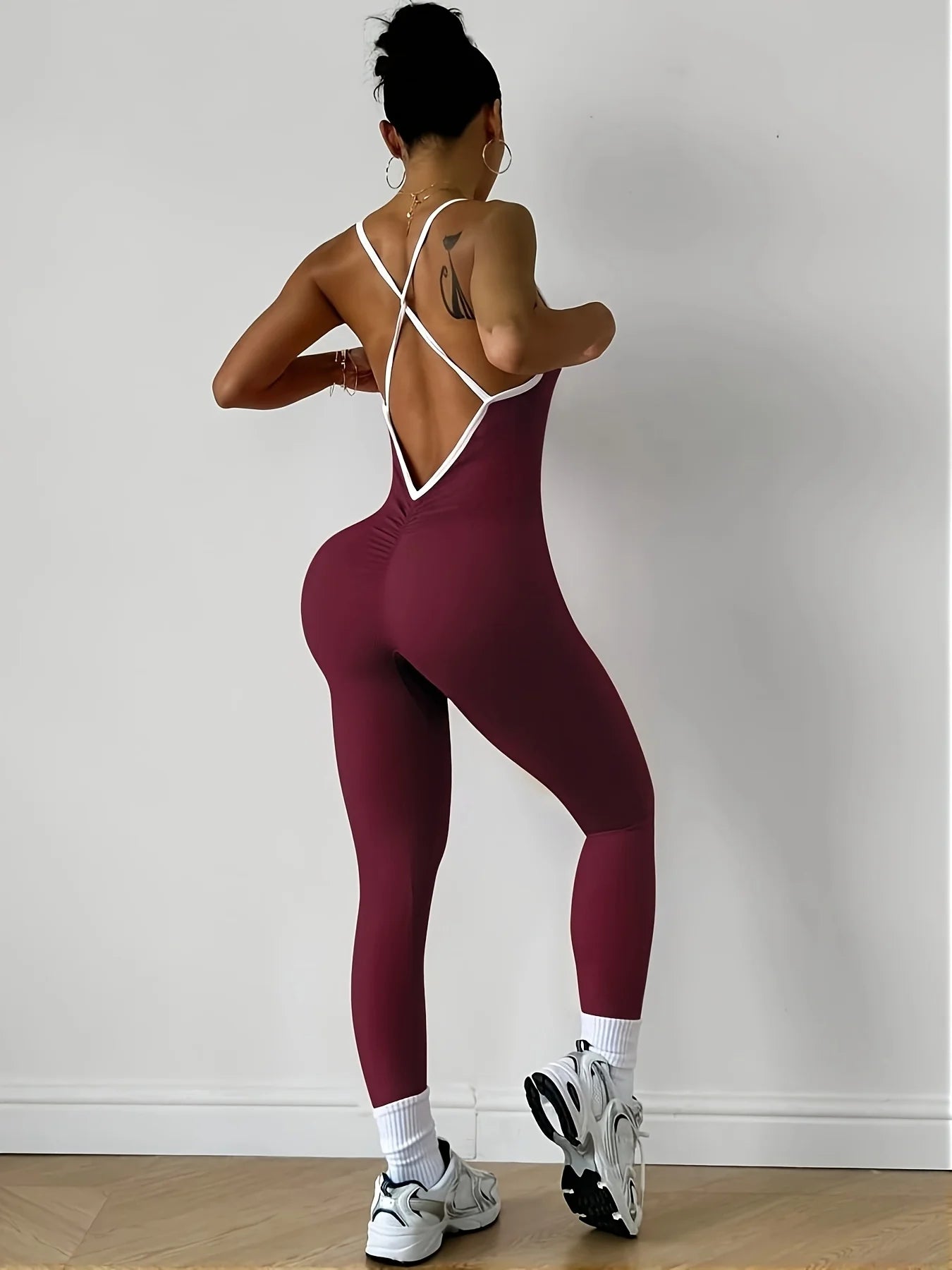Combinaison Sport Femme Rose - Body Fitness Yoga Running Une Pièce