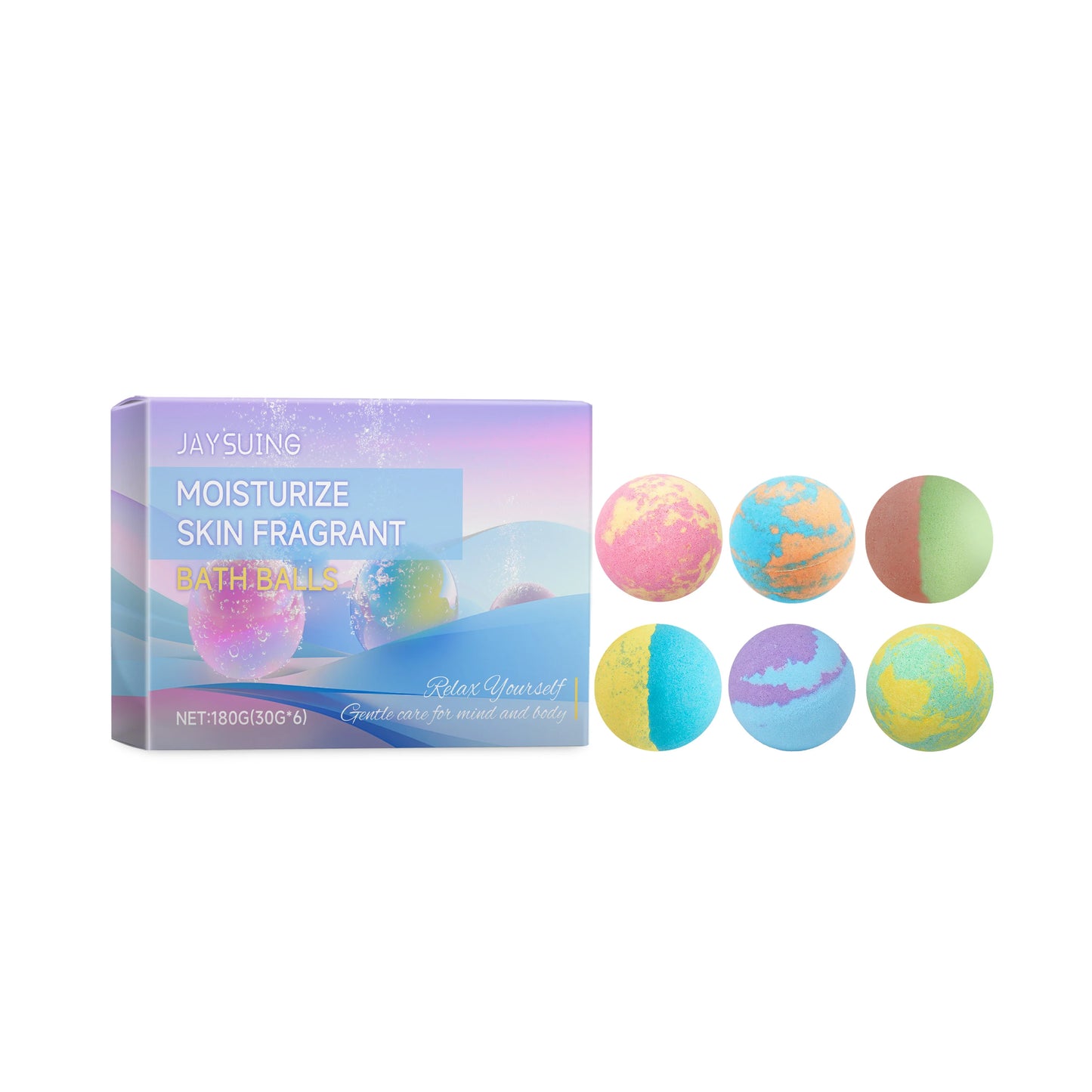 Boule de Bain Aromathérapie six Pièces - Bombe Effervescente Parfum Floral Exfoliante Hydratante Spa Relaxation