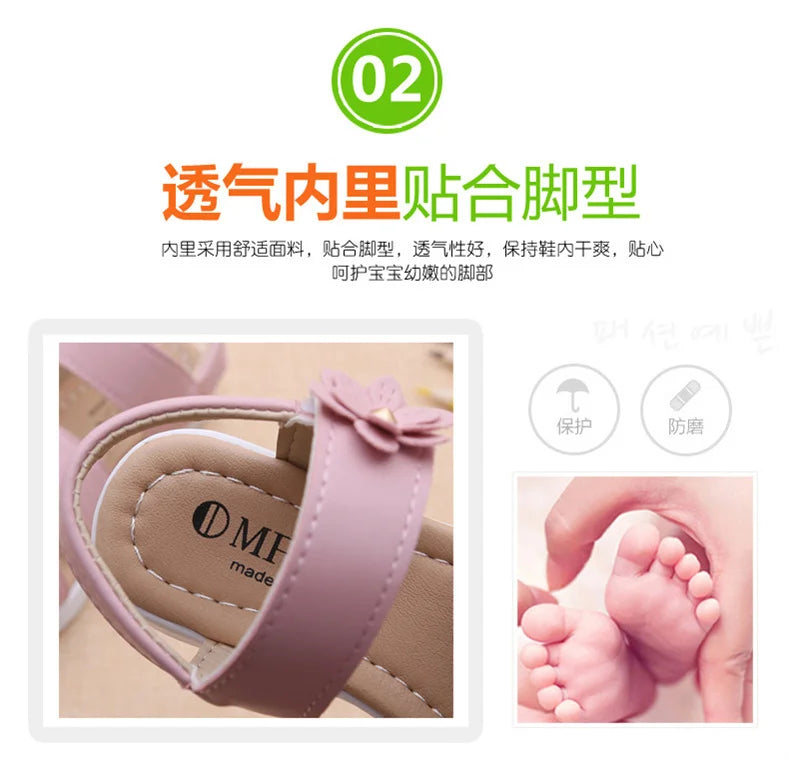 Sandales Fille Été Fleurs Douces - Chaussures Plage Princesse Mode Enfant Anniversaire
