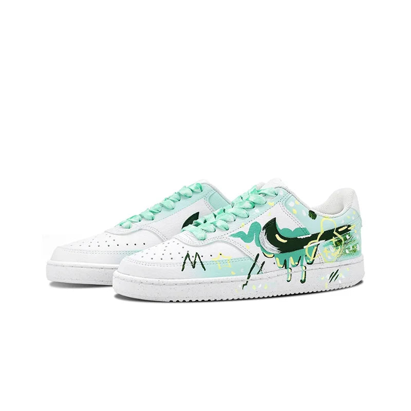 Sneakers Nike Court Vision 1 Custom « Mint Gorgeous » – Artisanal Antidérapant Homme