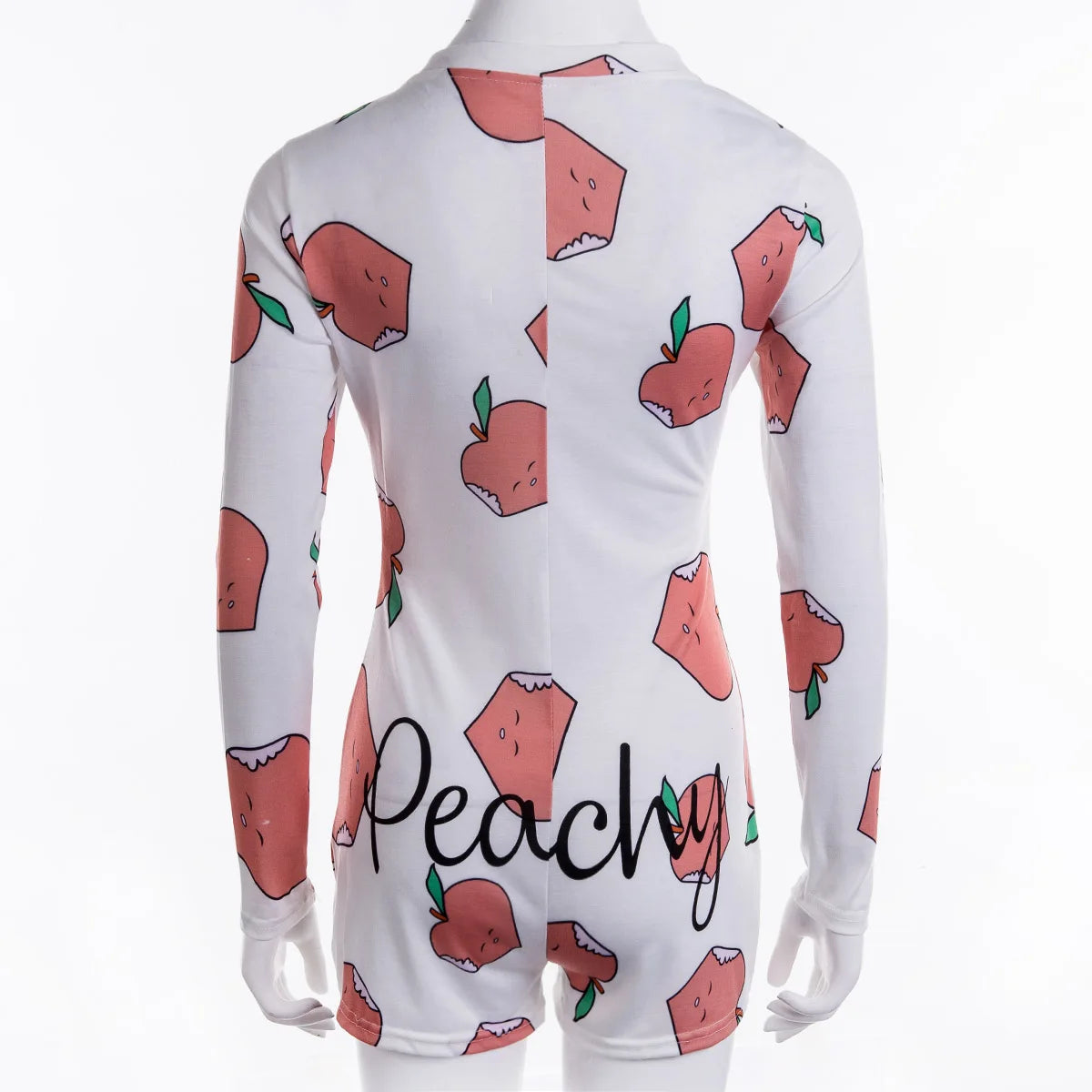 Combi-Short Casual Femme Manches Longues - Col V Boutons Bodycon Loungewear