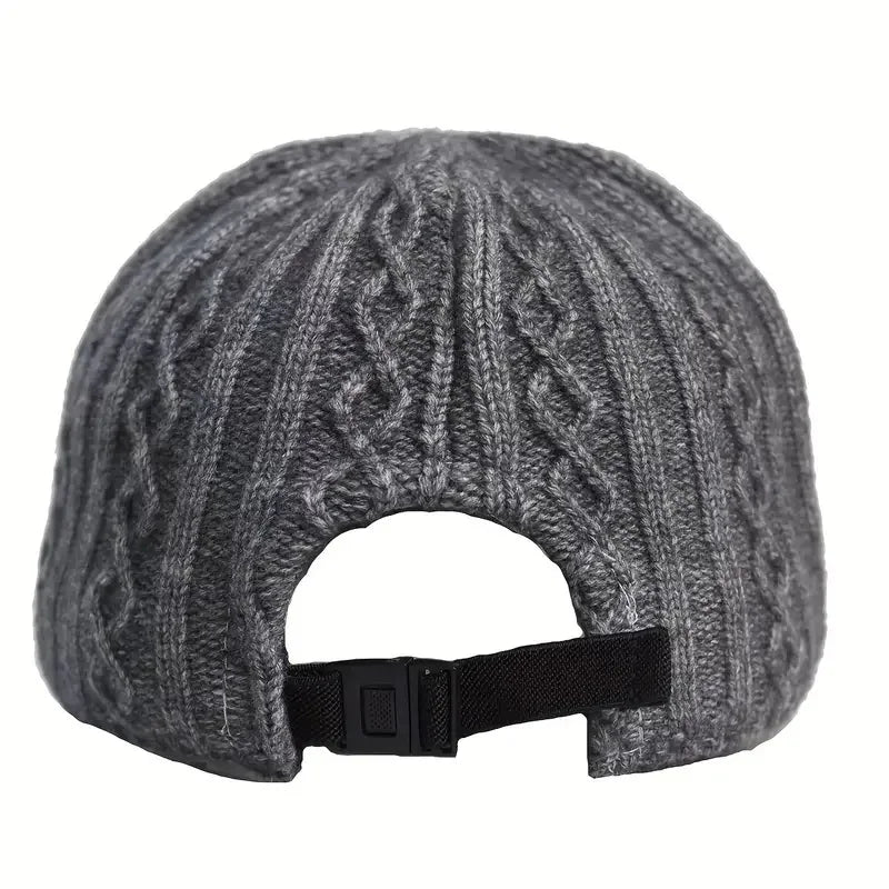 Casquette Baseball Tricotée Tendance Homme Femme - Chapeau Peaked Automne/Hiver Chaud Polyvalent