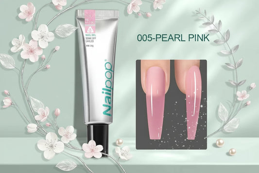 Kit Gel Extension Ongles Poly Nail 6 Couleurs - Rose Blanc Nude Gel Tips Clair avec Pinceau Solution Glisse Salon