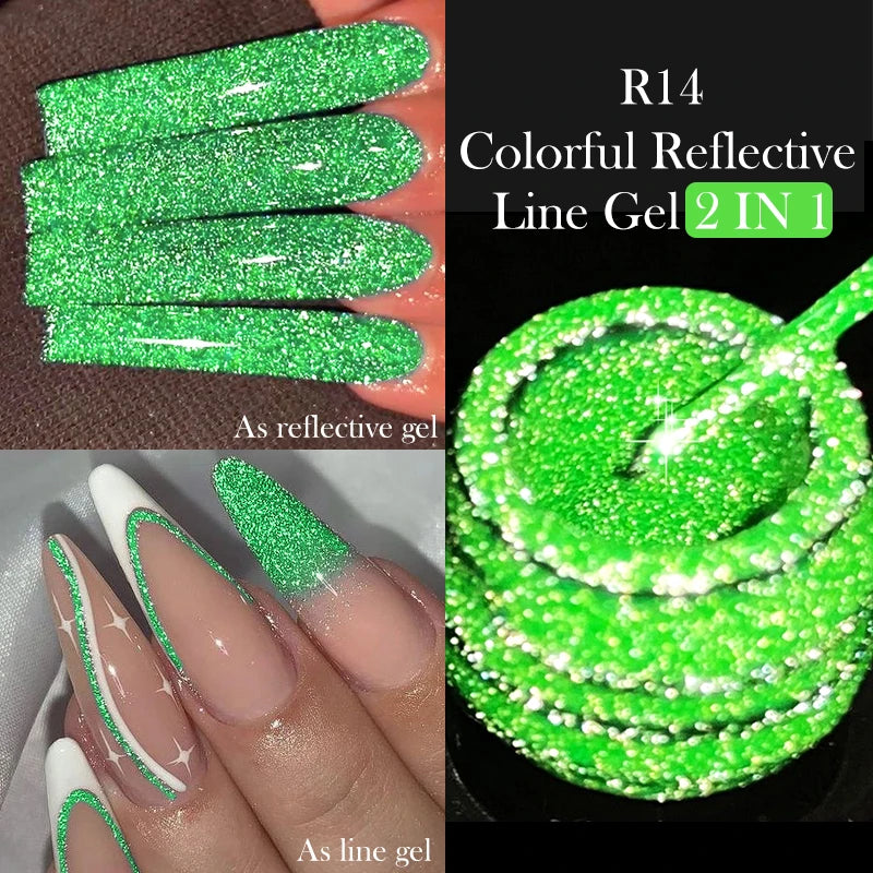 Gel Liner Paillettes Réfléchissantes LILYCUTE 5ml - Vernis Semi-Permanent French Line Nail Art