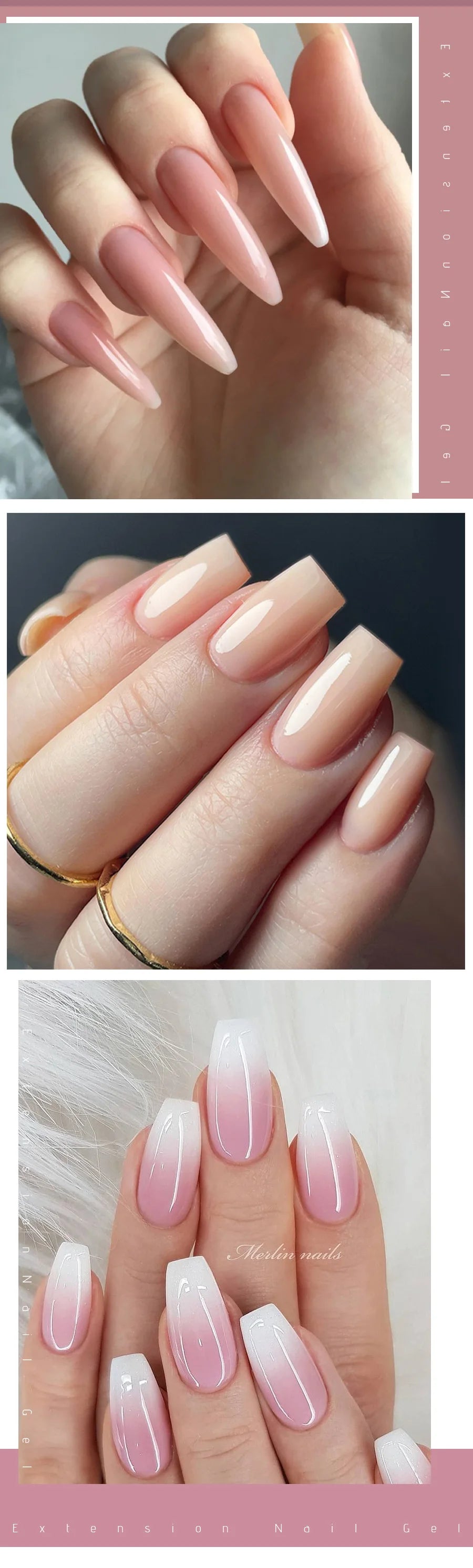 Gel Extension Ongles UR SUGAR 15ml - Soak Off UV LED Acrylique Cristal Blanc Transparent Nude Vernis Gel UV Construction