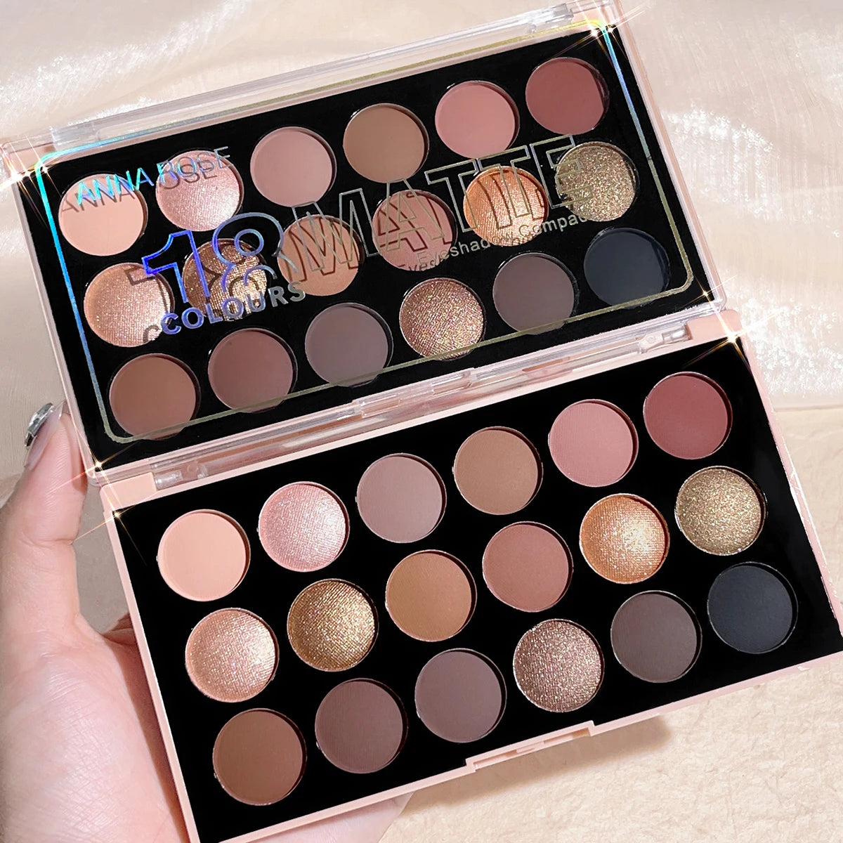 Palette Fard à Paupières 18 Couleurs Nacré Mat Shimmer Fin Paillettes Tons Terre Longue Tenue Haute Performance