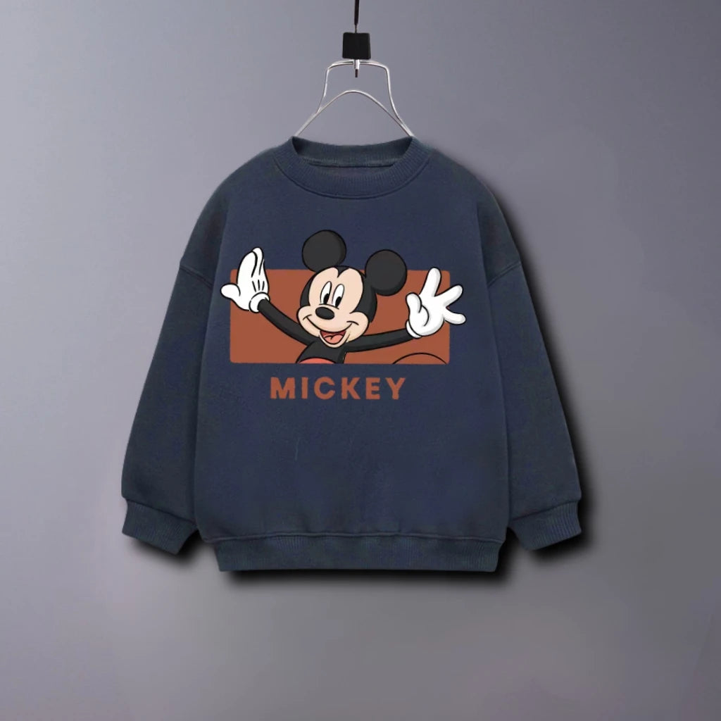 Sweat Mickey Enfant Printemps Automne - Hoodie Cartoon Col Rond Manches Longues