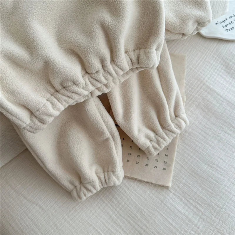 Ensemble Polaire Enfant Hiver 2 Pièces - Sweat Velours + Pantalon Chaud