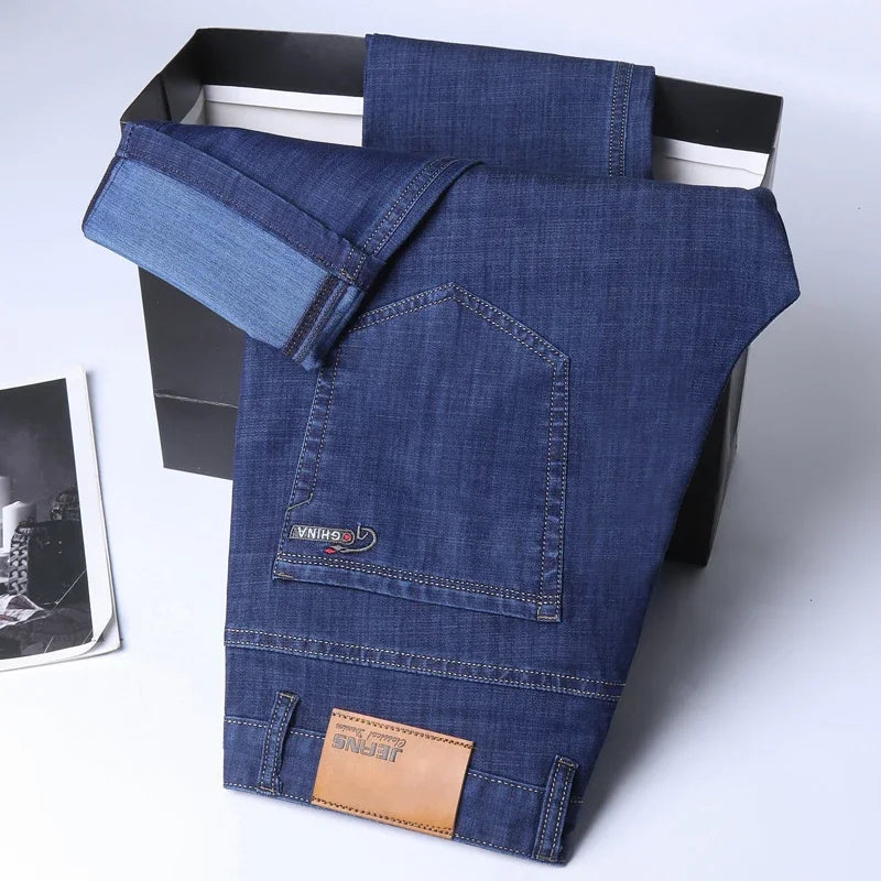 Jean Denim Léger Homme - Bleu Stretch Coton Printemps Été