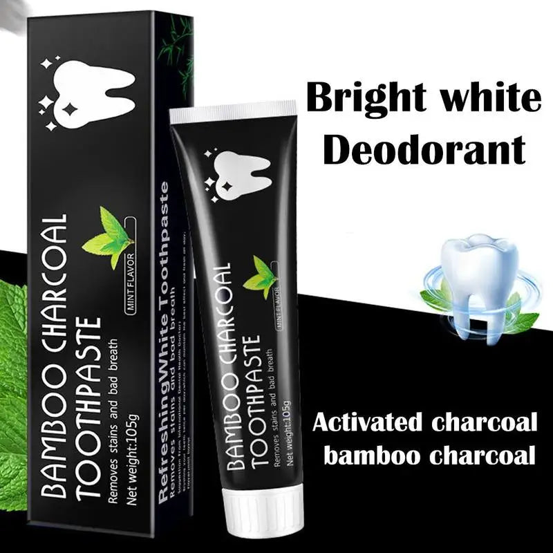 Dentifrice Charbon Bambou Blanchissant - Carbone Activé Élimine Taches Jaunes Haleine Fraîche Soin Dentaire