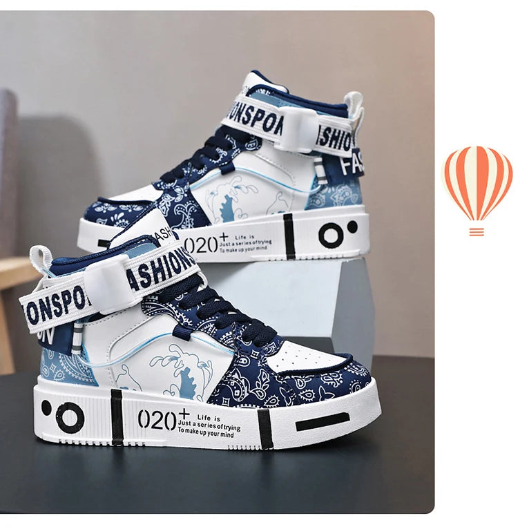 Baskets Montantes Enfant - Chaussures Sport Basketball Garçon Fille Casual Marche 26-37