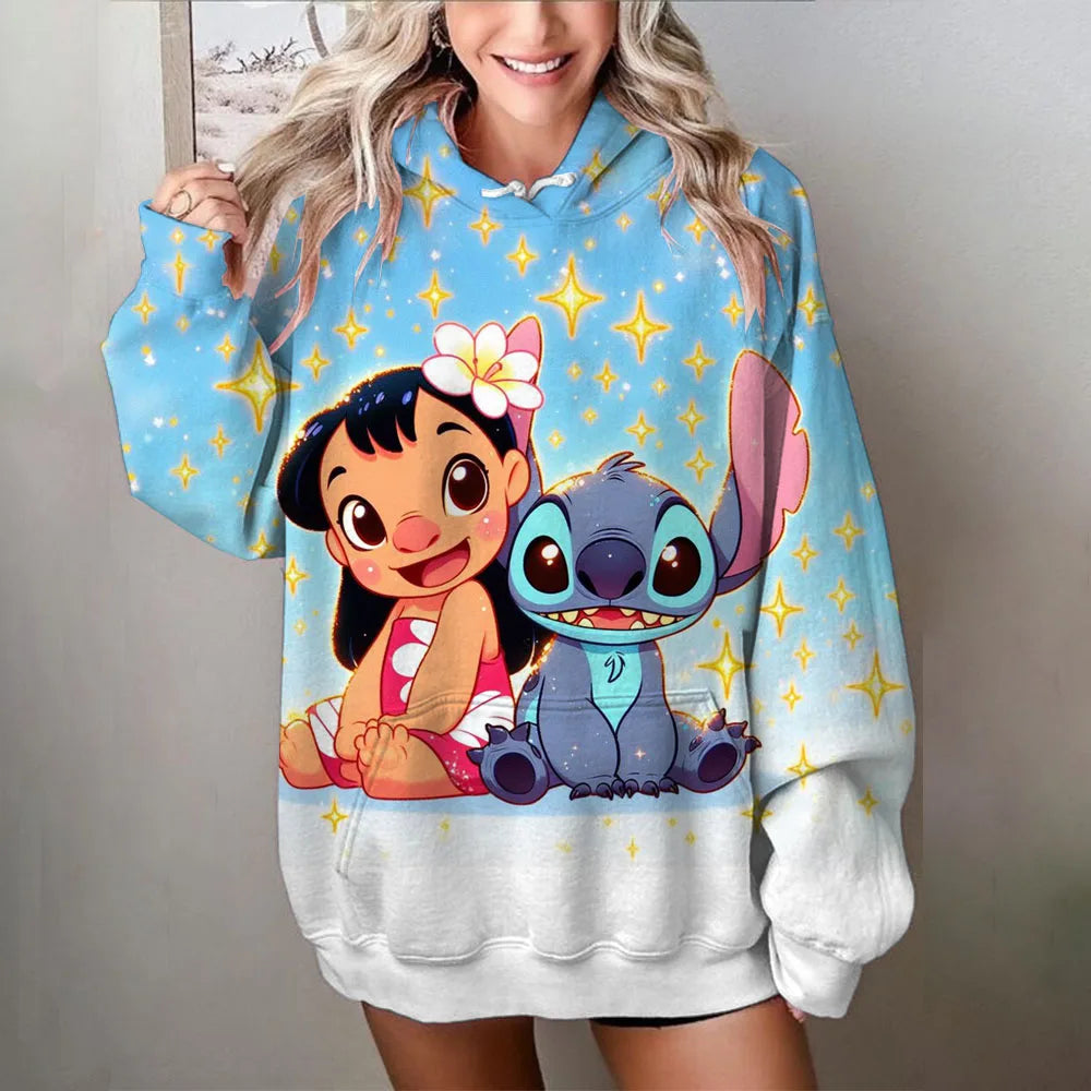 Sweat à Capuche Stitch Disney Oversize - Veste Hoodie Cartoon Loose Confortable Unisexe
