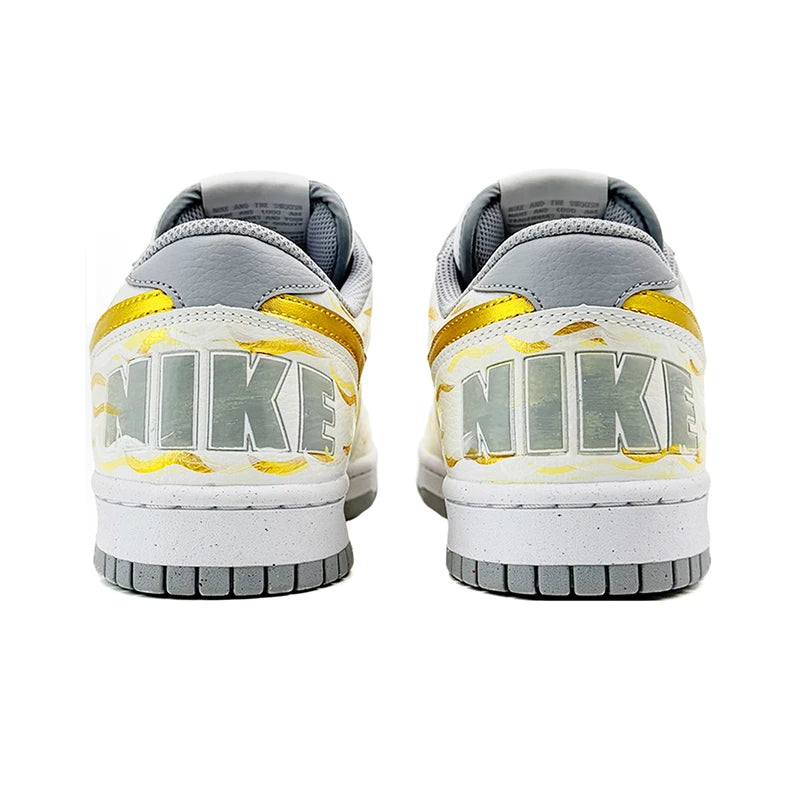 Nike Big Custom – Baskets Homme Or & Bois Vintage High-Street Basses