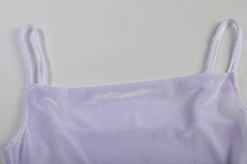 Robe Maxi Velours Col Swing Sans Manches - Fendue Sexy Soirée Élégante Y2K 2024