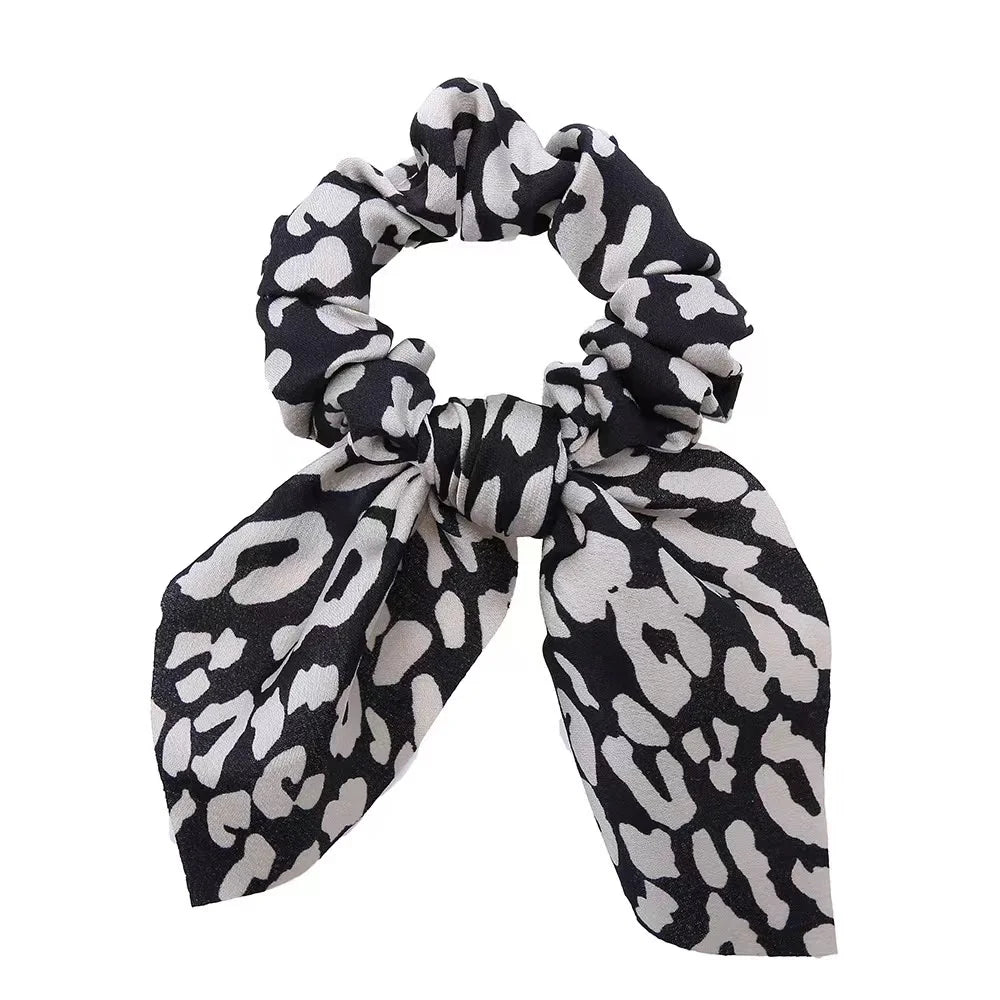 Lot Chouchous Nœuds Femme Fille - Élastiques Cheveux Imprimé Floral Queue de Cheval Accessoires