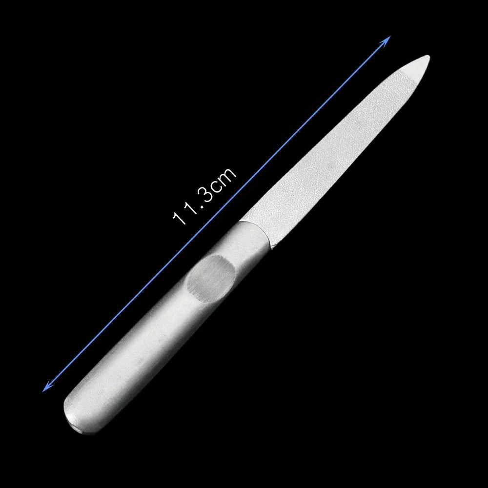 Lime à Ongles Métal Professionnel - Acier Inoxydable Double Face Manucure Pédicure Durable Réutilisable