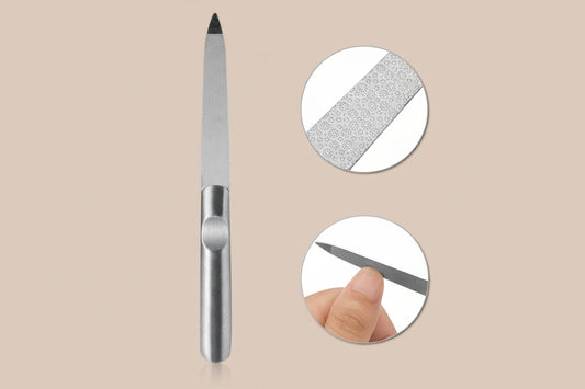 Lime à Ongles Métal Professionnel - Acier Inoxydable Double Face Manucure Pédicure Durable Réutilisable
