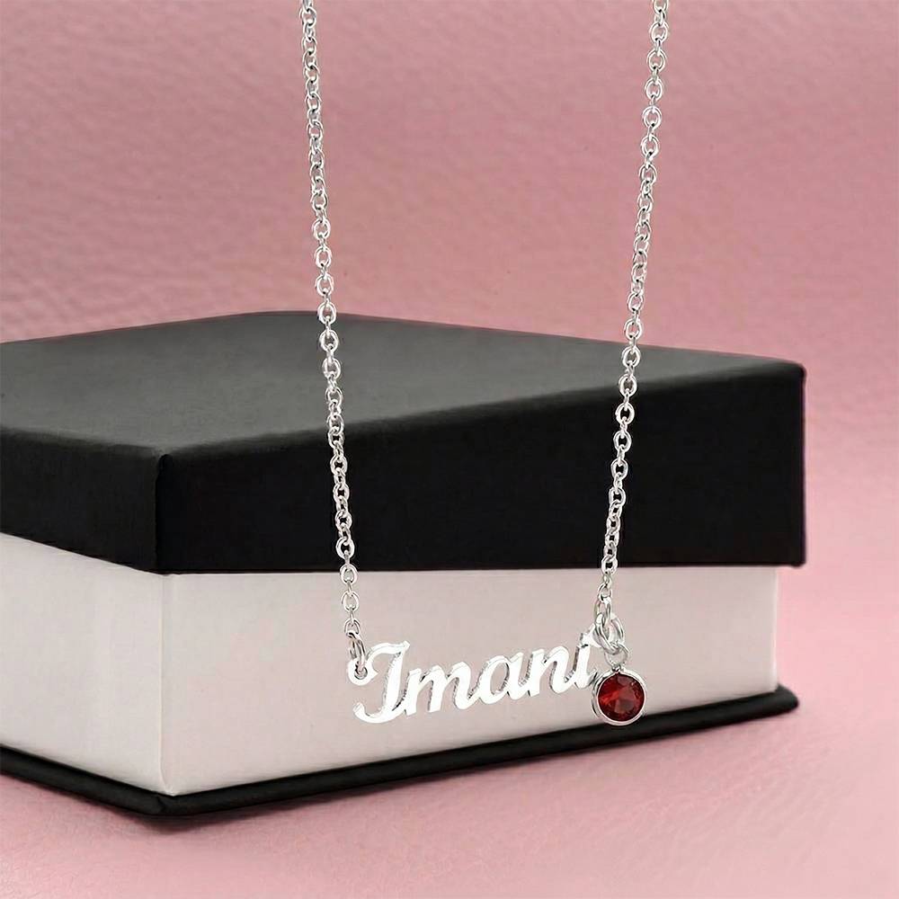 Collier Personnalisé Prénom & Pierre de Naissance Élégant