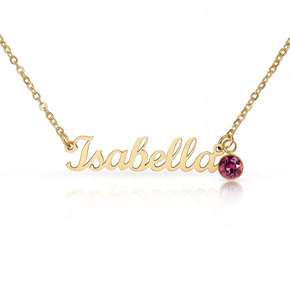 Collier Personnalisé Prénom & Pierre de Naissance Élégant