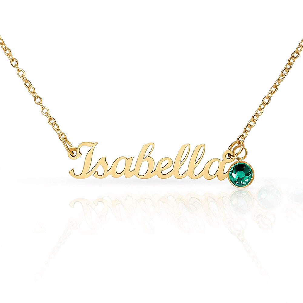 Collier Personnalisé Prénom & Pierre de Naissance Élégant