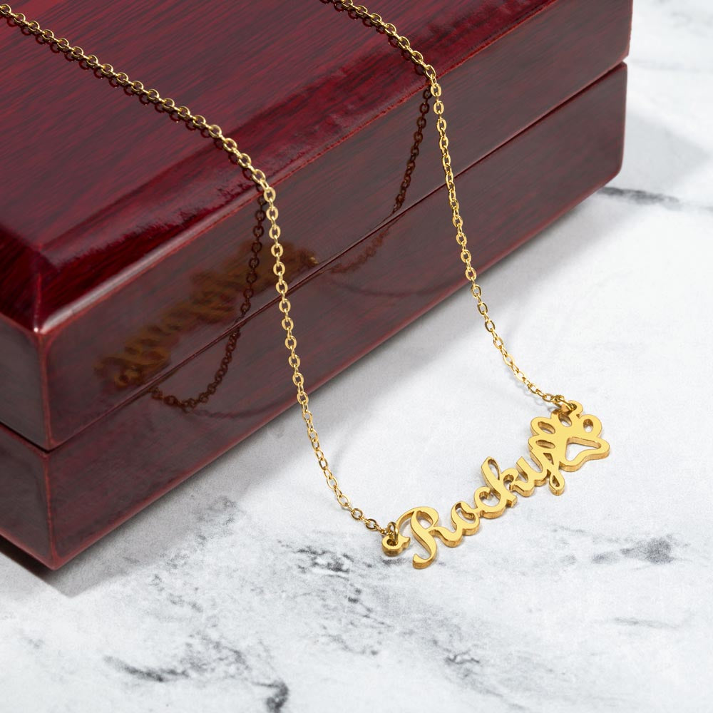 Collier Empreinte de Patte Personnalisé –Amoureux des Animaux