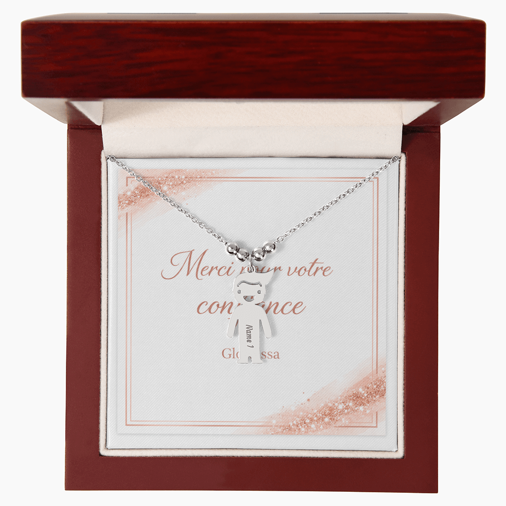 Collier Breloques Enfants Personnalisé – Jusqu'à 3 Prénoms Gravés