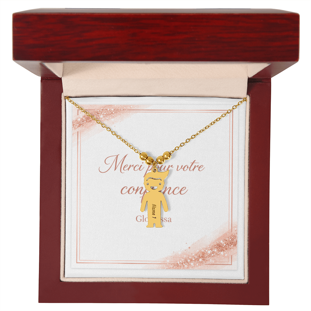 Collier Breloques Enfants Personnalisé – Jusqu'à 3 Prénoms Gravés