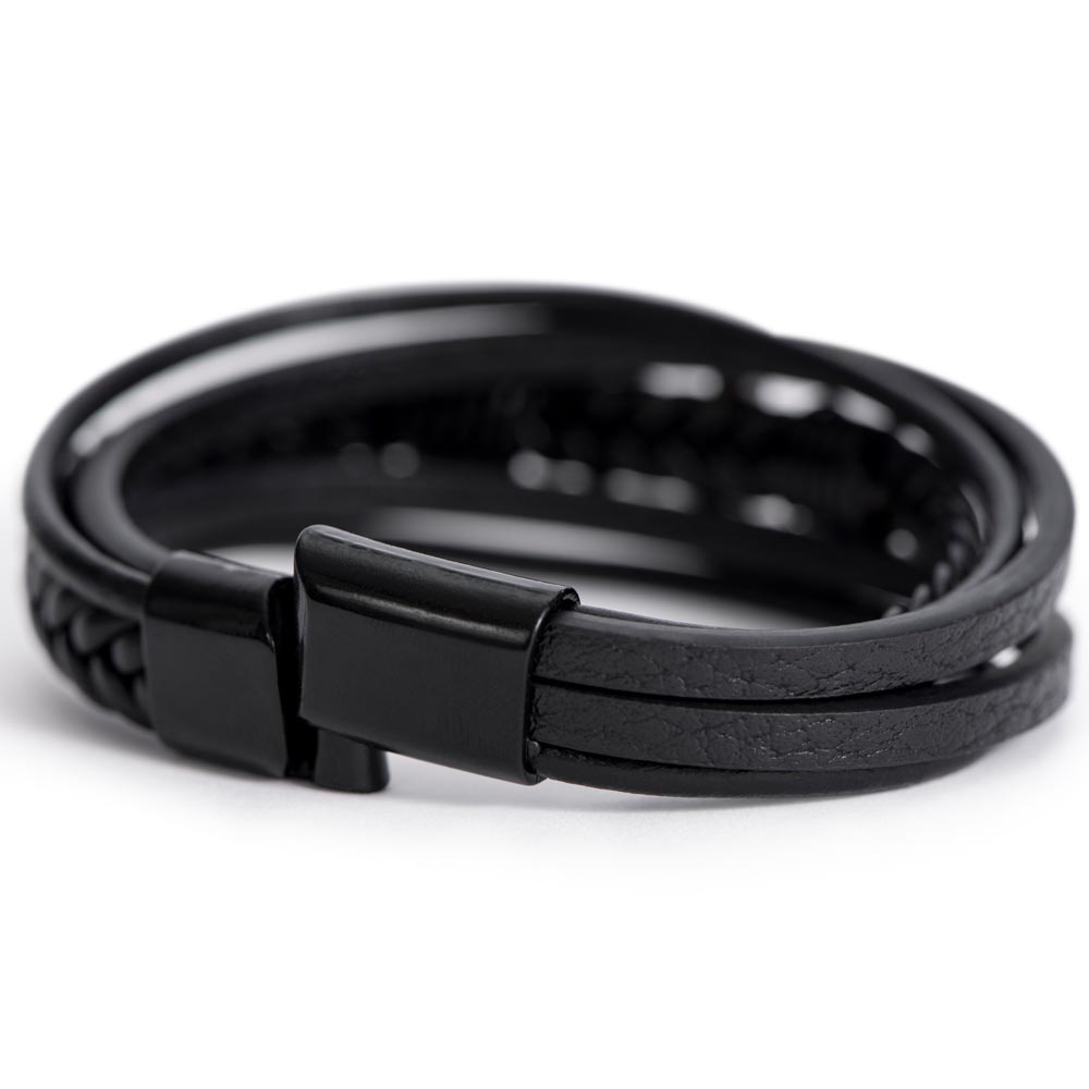Bracelet Croix Homme en Cuir Végétalien