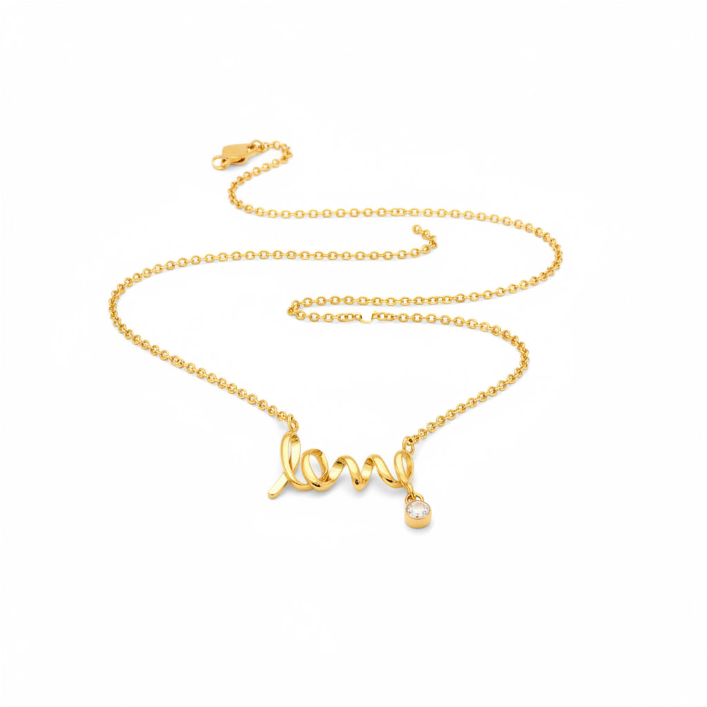 Collier Love Acier Inoxydable ou Or Jaune 18k
