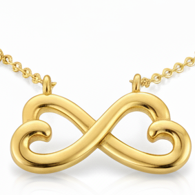 Pendentif Cœur Infini – Symbole d'Amour Éternel Or Blanc 14k ou Or Jaune 18k