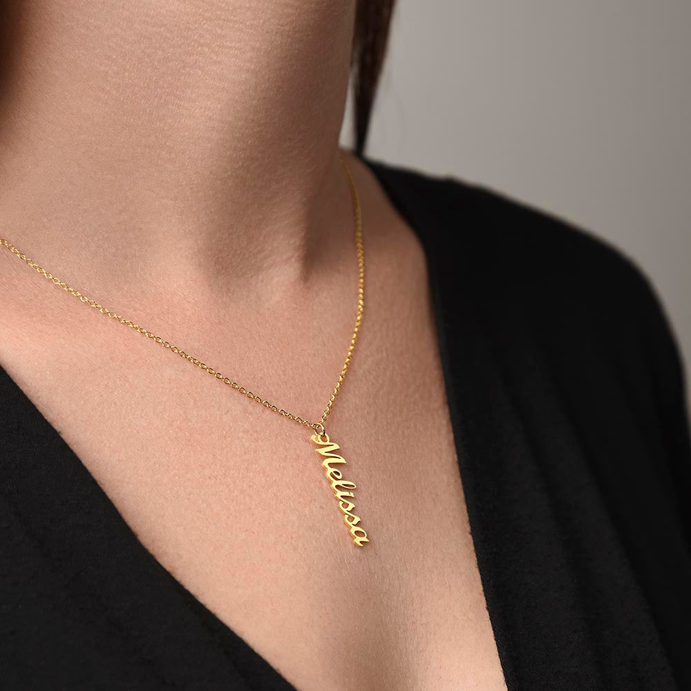 Collier Vertical Multi-Prénoms Personnalisé – Jusqu'à 4 Noms