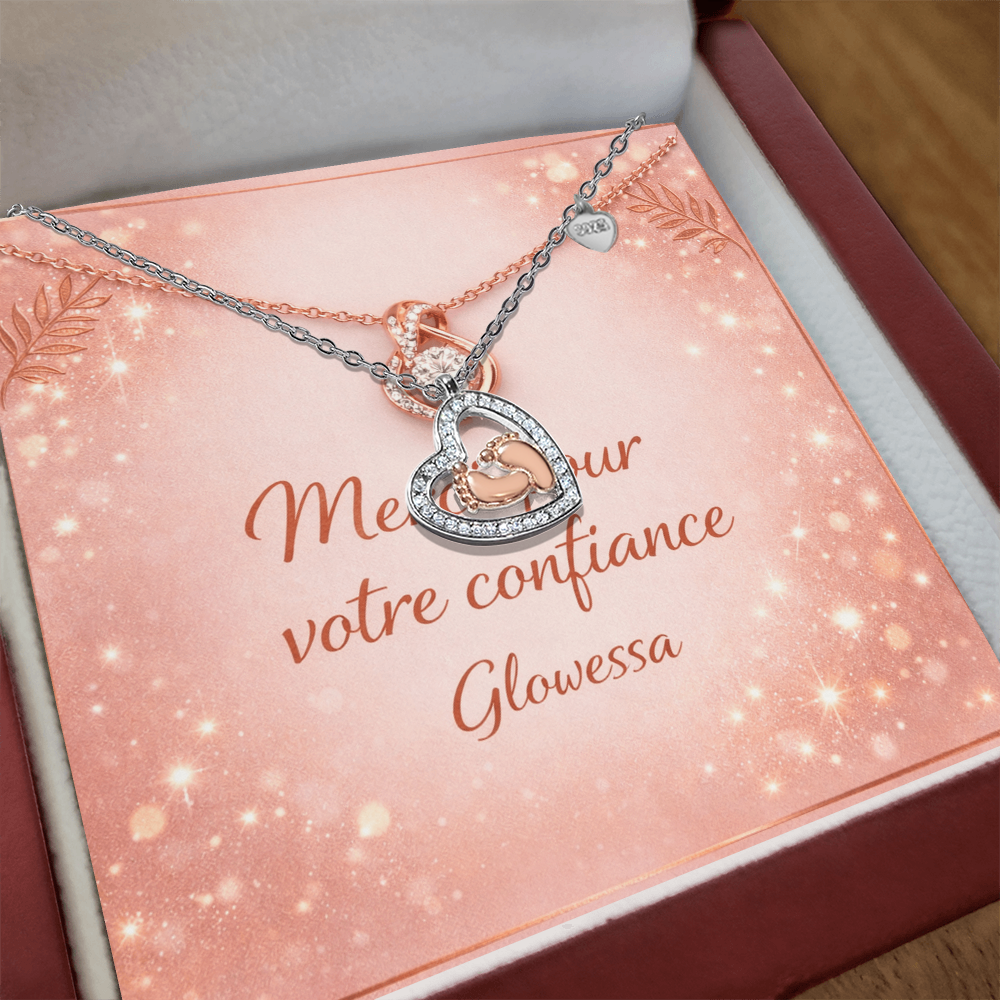 Collier Cœur Petits Pieds de Bébé