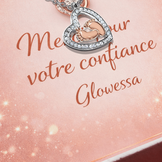 Collier Cœur Petits Pieds de Bébé