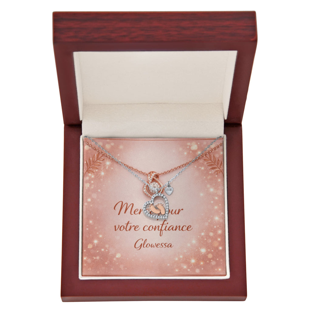 Collier Cœur Petits Pieds de Bébé