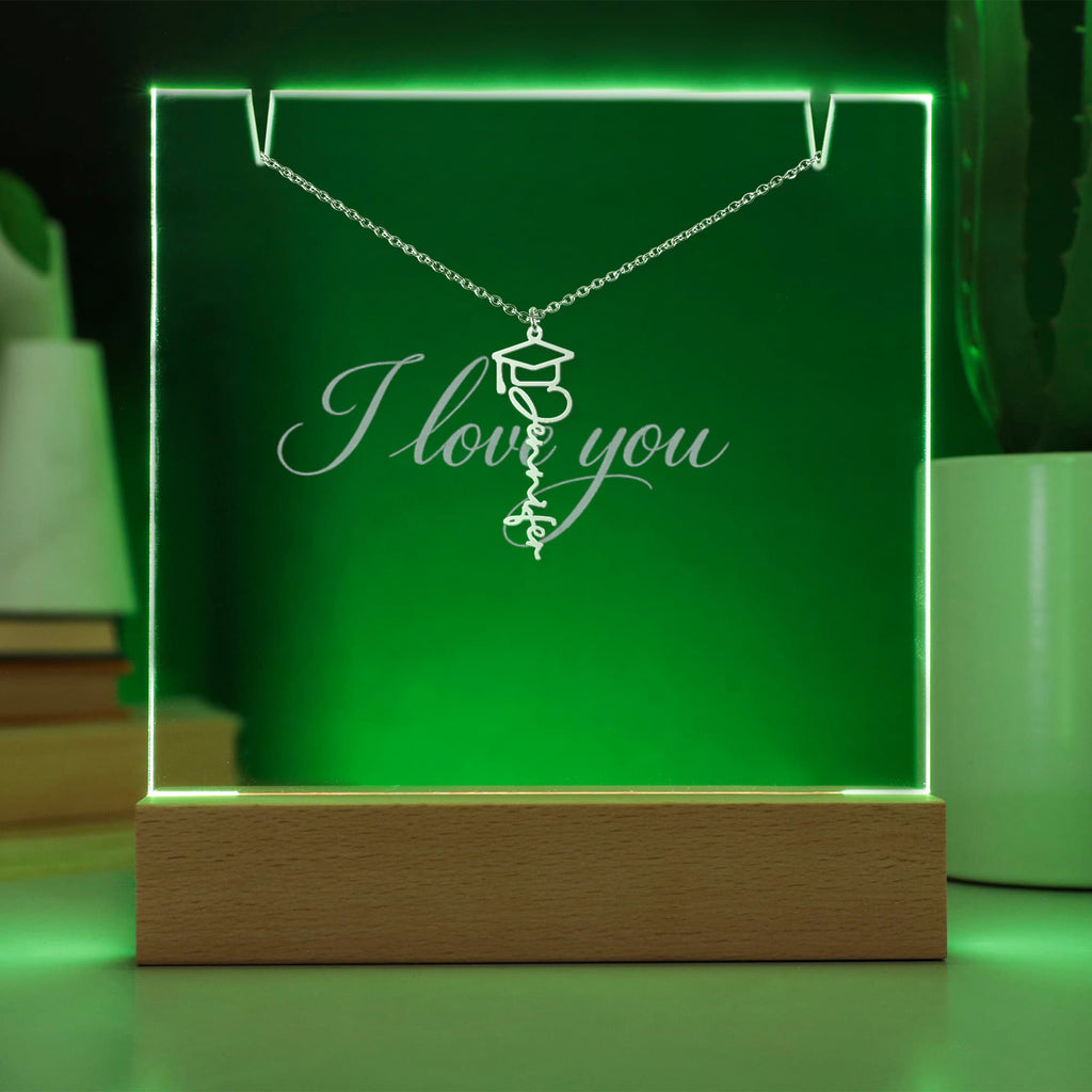 Coffret LED Acrylique & Collier Prénom Personnalisé
