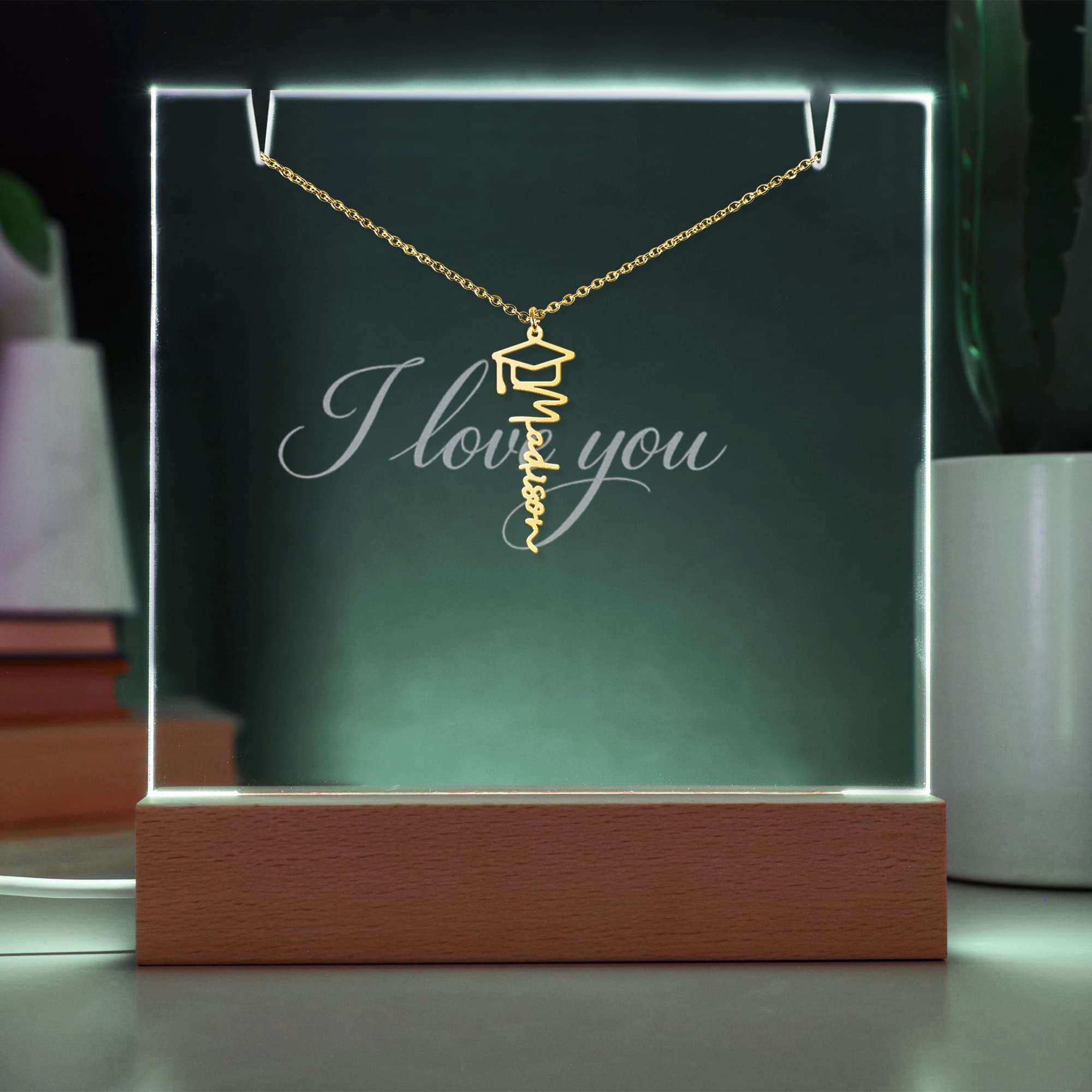 Coffret LED Acrylique & Collier Prénom Personnalisé