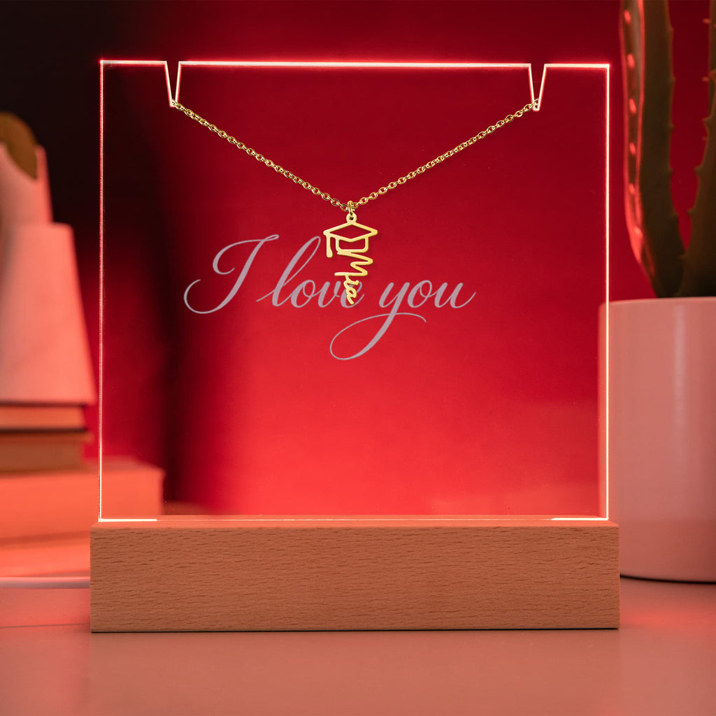 Coffret LED Acrylique & Collier Prénom Personnalisé