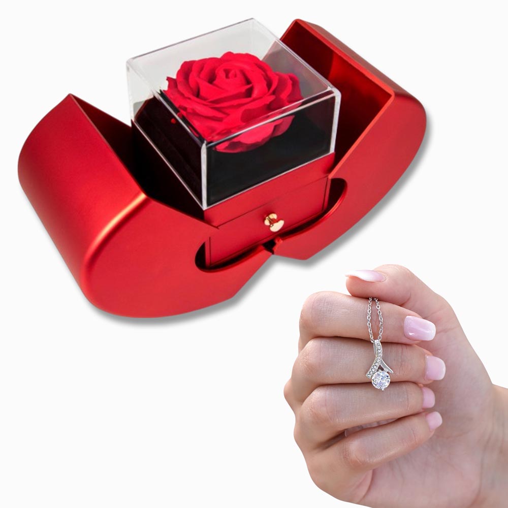 Coffret Alluring Beauty – Rose Éternelle & Collier Zircon