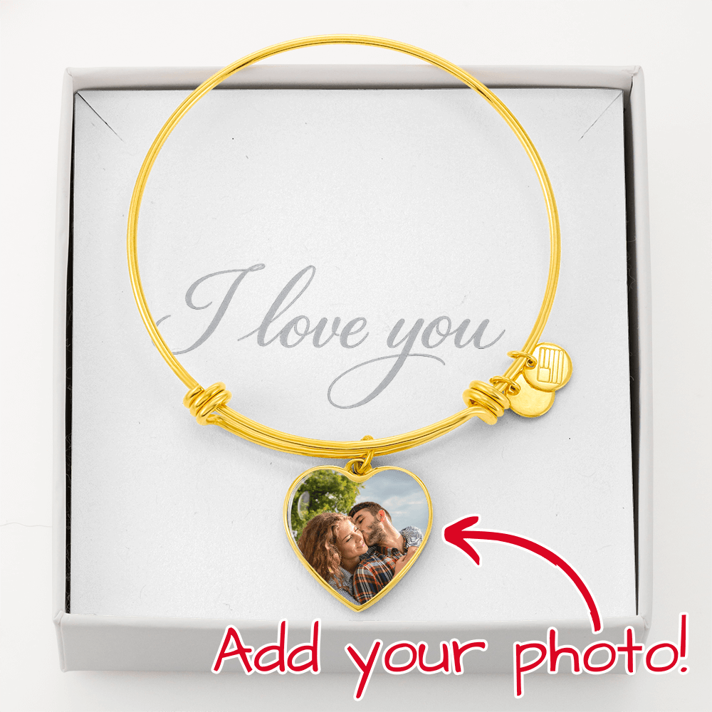 Bracelet Cœur « I Love You » Personnalisé – Extensible & Gravure au Choix